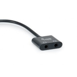 Equip 133469 audiokaapeli 0,15 m USB C 2 x 3.5mm Musta