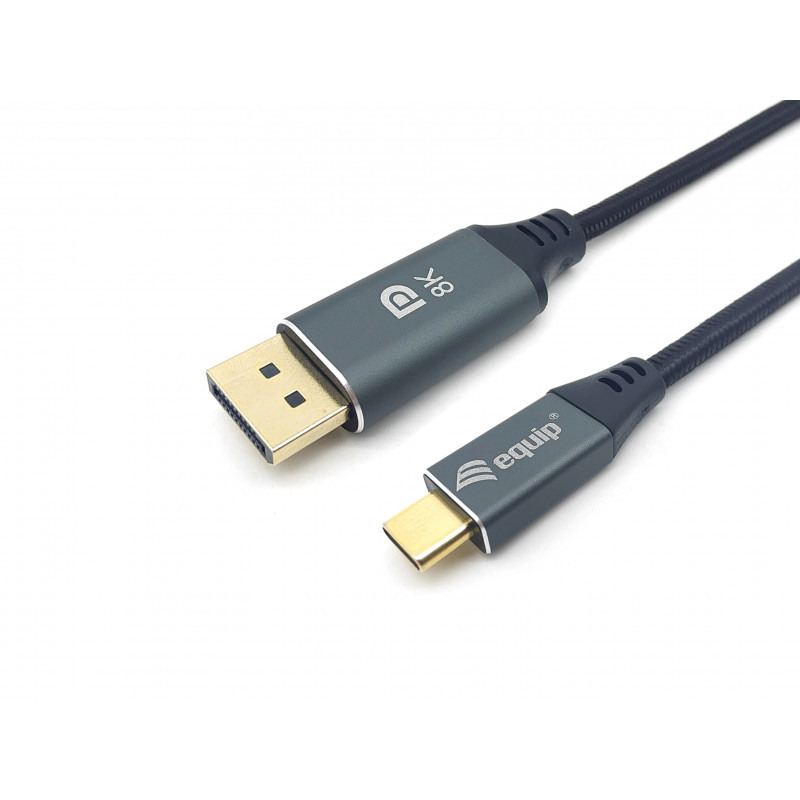 Equip 133421 videokaapeli-adapteri 1 m USB Type-C DisplayPort Harmaa