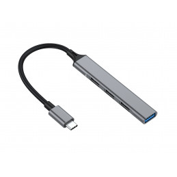 Equip 128961 keskitin USB 3.2 Gen 1 (3.1 Gen 1) Type-C 5000 Mbit s Musta, Harmaa