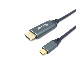 Equip 133417 videokaapeli-adapteri 3 m USB Type-C HDMI-tyyppi A (vakio) Harmaa, Musta