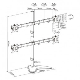 Equip 650127 monitorin kiinnike ja jalusta 81,3 cm (32") Musta Vastaanotto