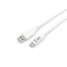 Equip 128363 USB-kaapeli 1 m USB 3.2 Gen 1 (3.1 Gen 1) USB A USB C Valkoinen