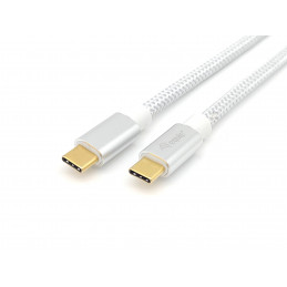 Equip 128356 USB-kaapeli 1 m USB 3.2 Gen 2 (3.1 Gen 2) USB C Hopea, Valkoinen