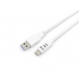 Equip 128364 USB-kaapeli 1 m USB 3.2 Gen 1 (3.1 Gen 1) USB A USB C Valkoinen