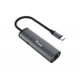 Equip 133486 keskitin USB Type-C 1000 Mbit s Musta, Harmaa