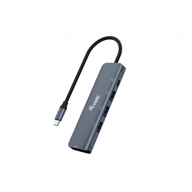 Equip 133487 keskitin USB 3.2 Gen 1 (3.1 Gen 1) Type-C 5000 Mbit s Musta, Harmaa