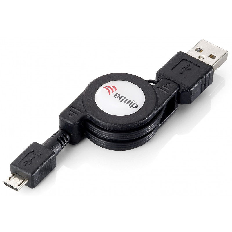 Equip 128595 USB-kaapeli 1 m USB 2.0 USB A Micro-USB B Musta