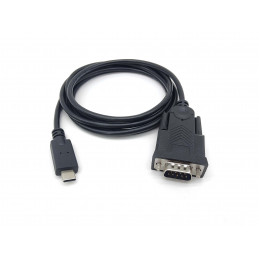 Equip 133392 sarjakaapeli Musta 1,5 m USB Type-C DB-9