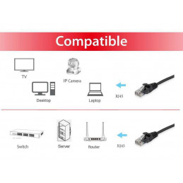 Equip 625450 verkkokaapeli Musta 1 m Cat6 U UTP (UTP)