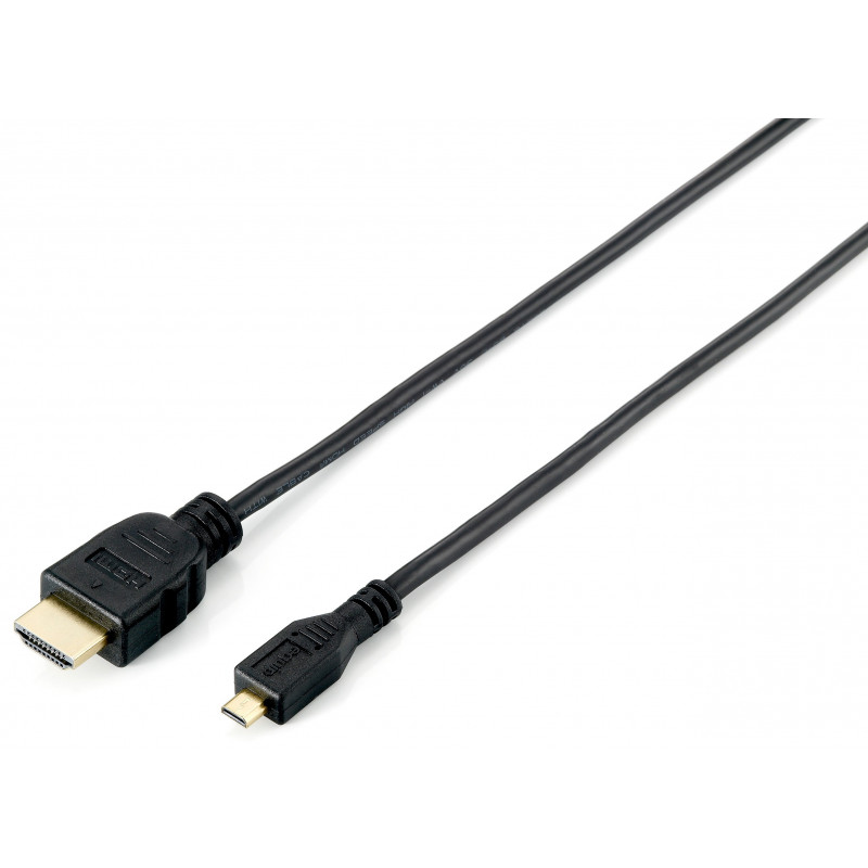 Equip 119308 HDMI-kaapeli 2 m HDMI-tyyppi A (vakio) HDMI-tyyppi D (mikro) Musta