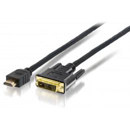 Equip 119329 videokaapeli-adapteri 10 m HDMI DVI-D Musta