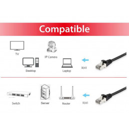 Equip 606101 verkkokaapeli Musta 0,25 m Cat6a S FTP (S-STP)