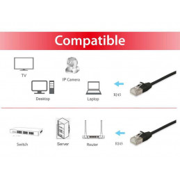 Equip 606131 verkkokaapeli Musta 20 m Cat6a F FTP (FFTP)