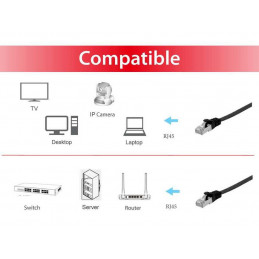 Equip 607697 verkkokaapeli Musta 0,5 m Cat6a U FTP (STP)