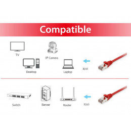 Equip 605527 verkkokaapeli Punainen 0,5 m Cat6 S FTP (S-STP)