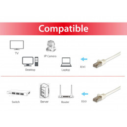 Equip 605711 verkkokaapeli Valkoinen 2 m Cat6a S FTP (S-STP)