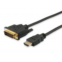 Equip 119322 videokaapeli-adapteri 2 m HDMI DVI-D Musta