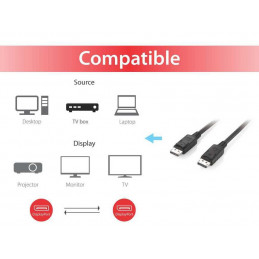Equip 119331 DisplayPort-kaapeli 1 m Musta