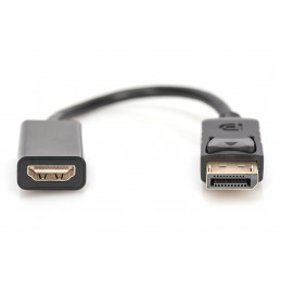 Digitus AK-340408-001-S videokaapeli-adapteri 0,15 m DisplayPort HDMI-tyyppi A (vakio) Musta