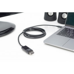 Digitus AK-300333-020-S videokaapeli-adapteri 2 m USB Type-C DisplayPort Musta