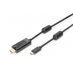 Digitus AK-300330-020-S videokaapeli-adapteri 2 m USB Type-C DisplayPort Musta