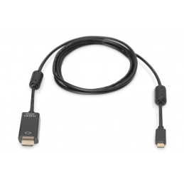 Digitus AK-300330-020-S videokaapeli-adapteri 2 m USB Type-C DisplayPort Musta