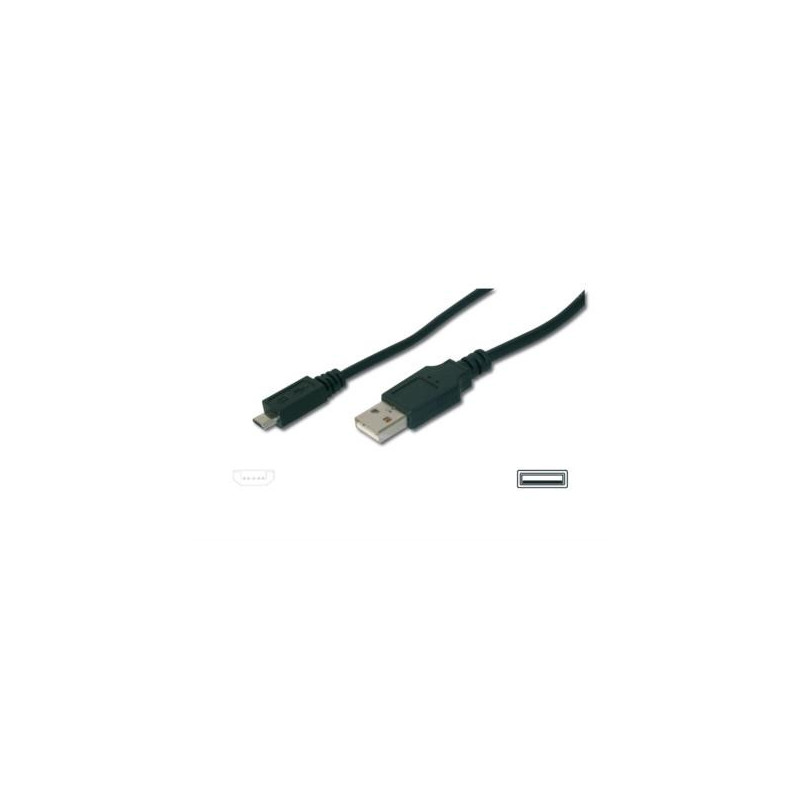 ASSMANN Electronic A micro-B, 3m USB-kaapeli USB 2.0 USB A Micro-USB B Musta