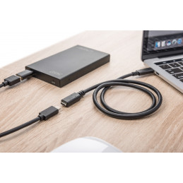 Digitus AK-300210-020-S USB-kaapeli 2 m USB 2.0 USB C Musta