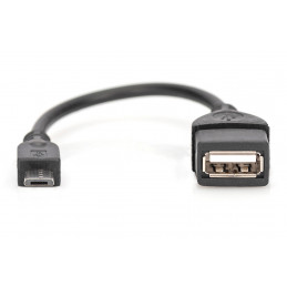 Digitus AK-300309-002-S USB-kaapeli 0,2 m USB 2.0 USB A Musta