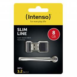 Intenso Slim Line USB-muisti 8 GB USB A-tyyppi 3.2 Gen 1 (3.1 Gen 1) Musta