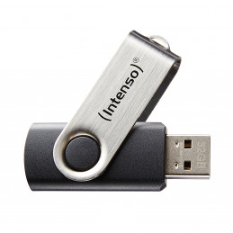 Intenso Basic Line USB-muisti 8 GB USB A-tyyppi 2.0 Musta, Hopea