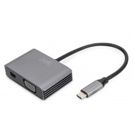 Digitus DA-70825 videokaapeli-adapteri 0,2 m USB Type-C Mini DisplayPort + VGA Harmaa