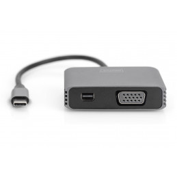 Digitus DA-70825 videokaapeli-adapteri 0,2 m USB Type-C Mini DisplayPort + VGA Harmaa