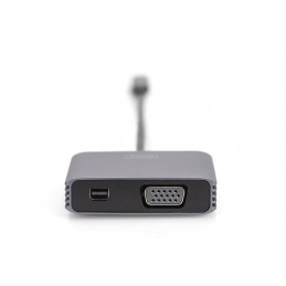 Digitus DA-70825 videokaapeli-adapteri 0,2 m USB Type-C Mini DisplayPort + VGA Harmaa