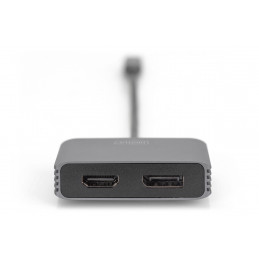 Digitus DA-70826 videokaapeli-adapteri 0,2 m USB Type-C HDMI + DisplayPort Harmaa