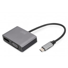 Digitus DA-70827 videokaapeli-adapteri 0,2 m USB Type-C DisplayPort + VGA Musta
