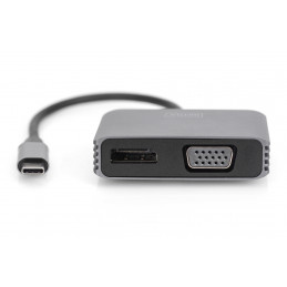 Digitus DA-70827 videokaapeli-adapteri 0,2 m USB Type-C DisplayPort + VGA Musta