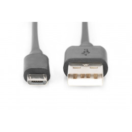 Digitus AK-300110-010-S USB-kaapeli 1 m USB 2.0 USB A Micro-USB B Musta