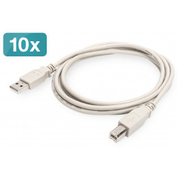 Digitus AK-990941-018-E USB-kaapeli 1,8 m USB 2.0 USB A USB B Beige