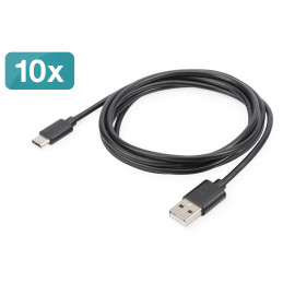 Digitus AK-990960-018-S USB-kaapeli 1,8 m USB 2.0 USB C USB A Musta