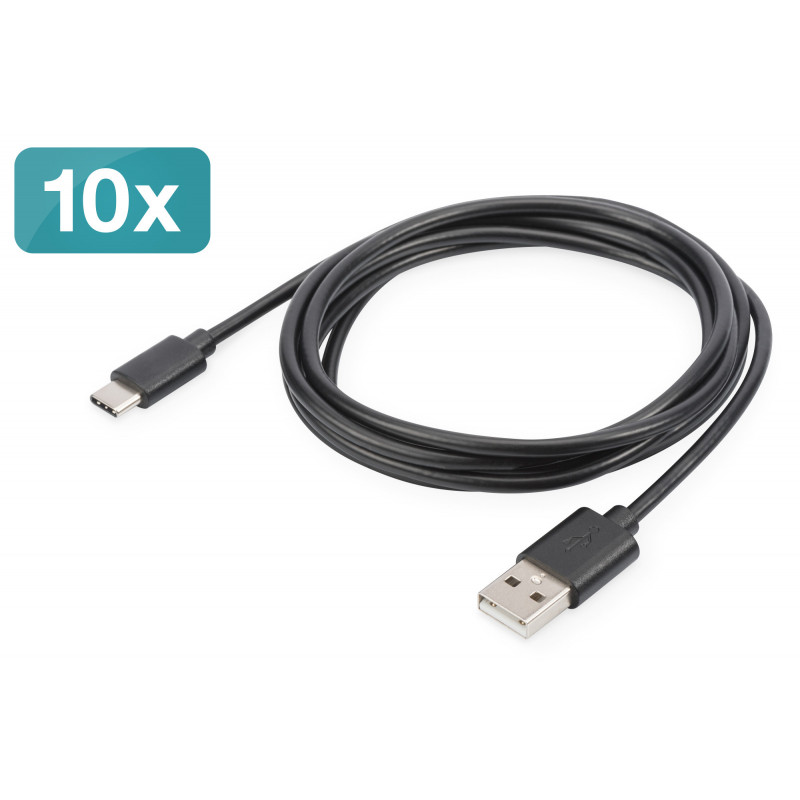 Digitus AK-990960-018-S USB-kaapeli 1,8 m USB 2.0 USB C USB A Musta