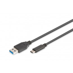 Digitus AK-990960-018-S USB-kaapeli 1,8 m USB 2.0 USB C USB A Musta