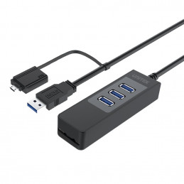 UNITEK Y-3048A keskitin USB 3.2 Gen 1 (3.1 Gen 1) Type-A 5000 Mbit s Musta