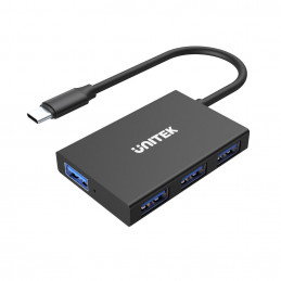 UNITEK uHUB Q4 USB 3.2 Gen 2 (3.1 Gen 2) Type-A 10000 Mbit s Musta