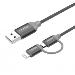 UNITEK Y-C4031RG USB-kaapeli 1 m USB 3.2 Gen 1 (3.1 Gen 1) USB A Micro-USB B Musta