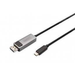 Digitus DB-300334-010-S videokaapeli-adapteri 1 m USB Type-C DisplayPort Musta