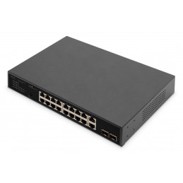 Digitus DN-95358 verkkokytkin Hallitsematon Gigabit Ethernet (10 100 1000) 1U Musta