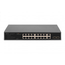 Digitus DN-95358 verkkokytkin Hallitsematon Gigabit Ethernet (10 100 1000) 1U Musta