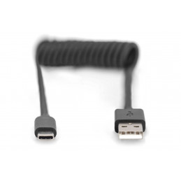 Digitus AK-300430-006-S USB-kaapeli 1 m USB 2.0 USB A USB C Musta