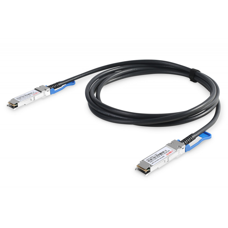 Digitus DN-81603 valokuitukaapeli 3 m QSFP28 DAC Hopea, Musta